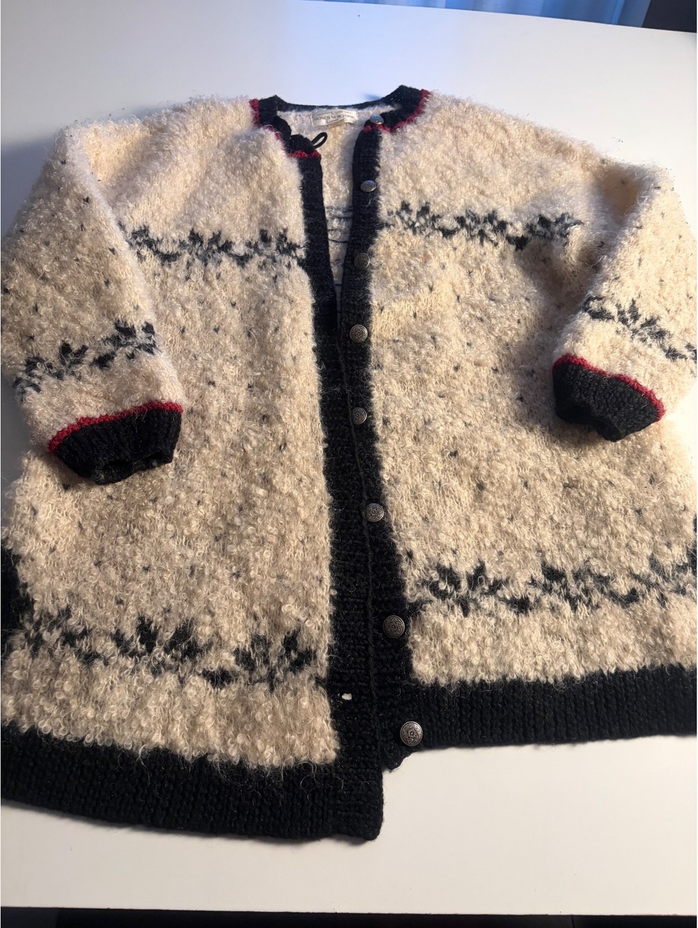 Jones New York Sport Exclusive Hand Knit Mohair Cardigan Sweater
